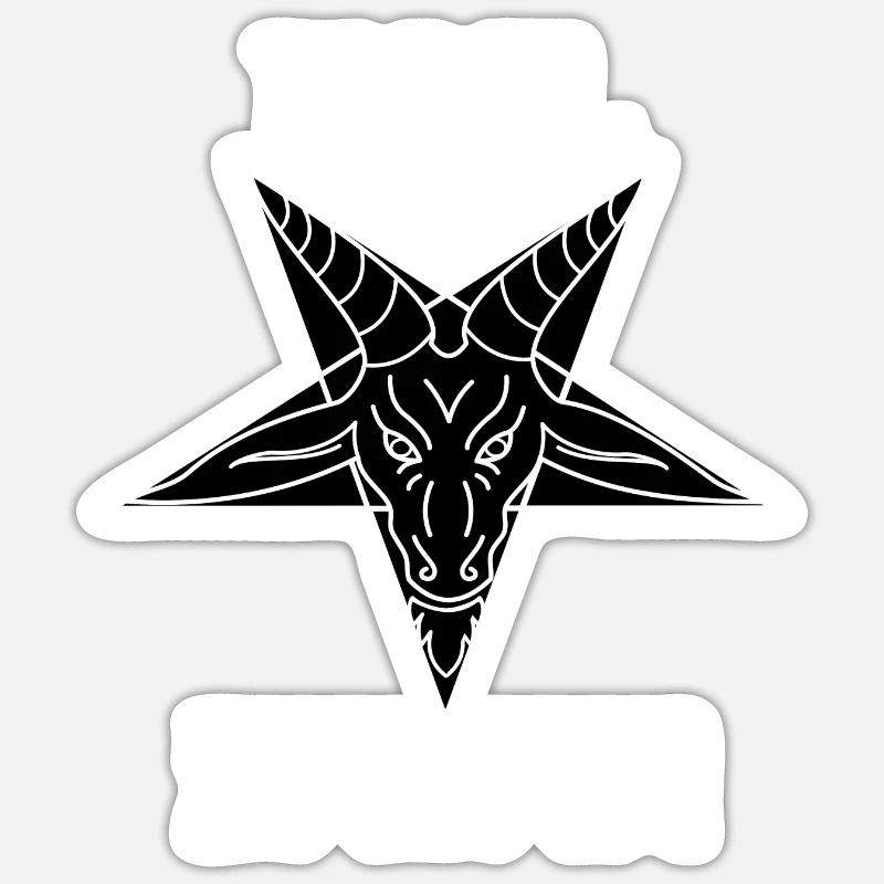 Chemise Hail Satan Baphomet - Sticker taille S (10 x 10 cm) - blanc mat