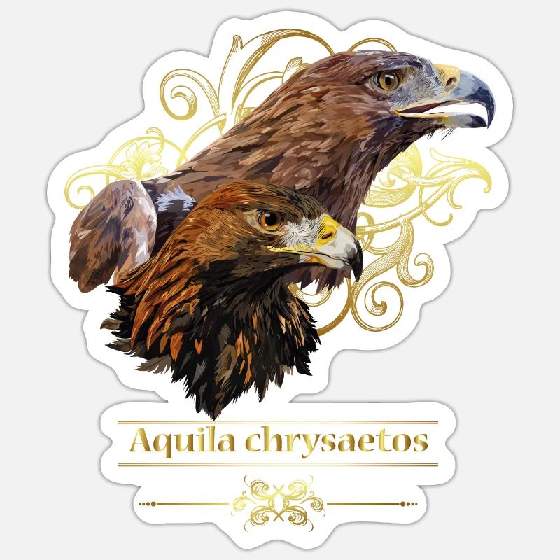 golden eagle - Sticker size S (10 x 10 cm) - white matte