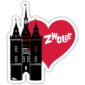 Sassenpoort Zwolle 3 - Sticker size S (10 x 10 cm) - white matte - Front