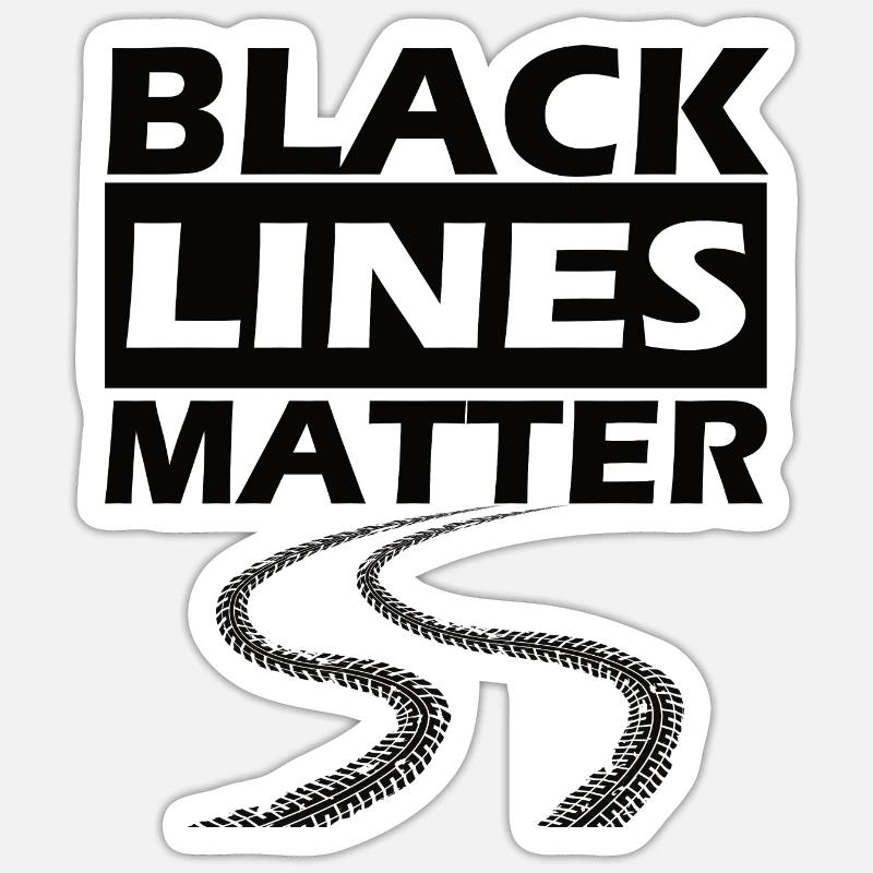 Black lines Matter Shirt - Sticker taille S (10 x 10 cm) - blanc mat