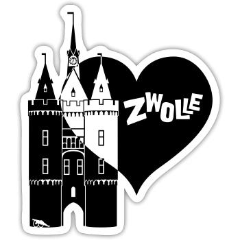 Sassenpoort Zwolle 1 - Sticker size S (10 x 10 cm) - white matte - Front