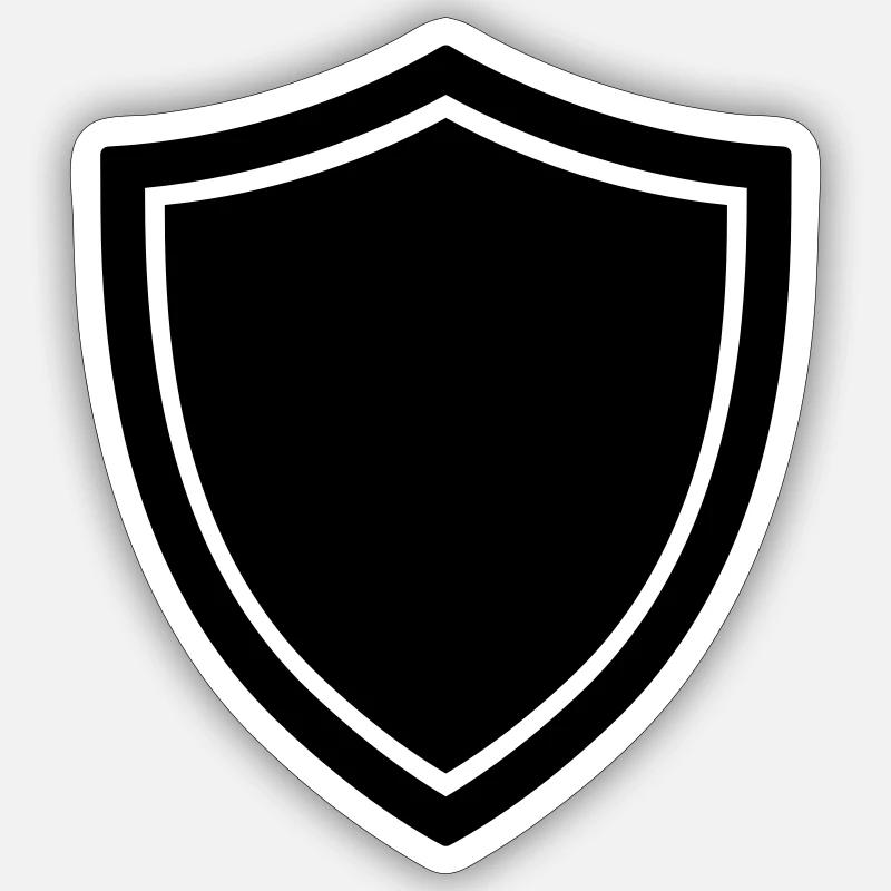 Schild-Symbol-Logo-Form-Sicherheit - Sticker Größe S (10 x 10 cm) - Mattweiß