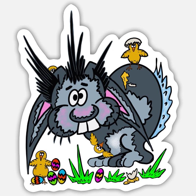 Easter with Kueken - Sticker size S (10 x 10 cm) - white matte