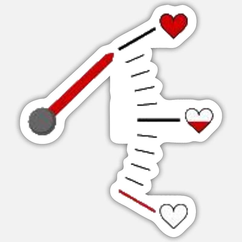 Liebes-Messgerät - Sticker Größe S (10 x 10 cm) - Mattweiß