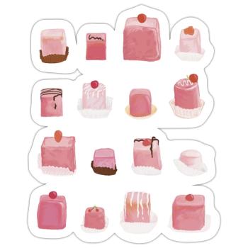 Sugar-sweet pink punch-crab - Sticker size S (10 x 10 cm) - white matte - Front
