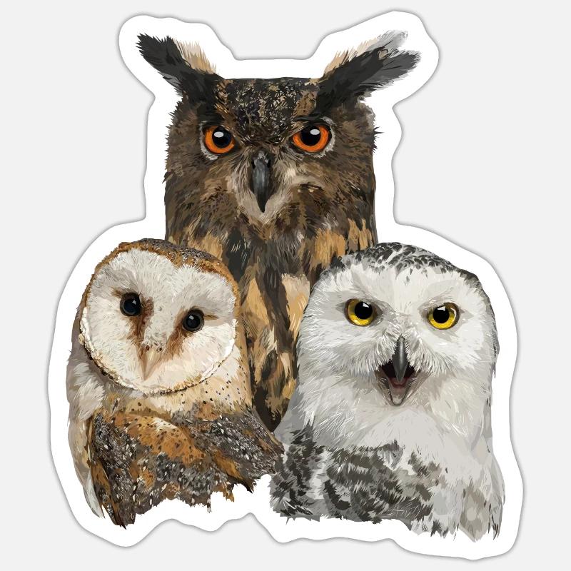 Hiboux Sticker taille S (10 x 10 cm)