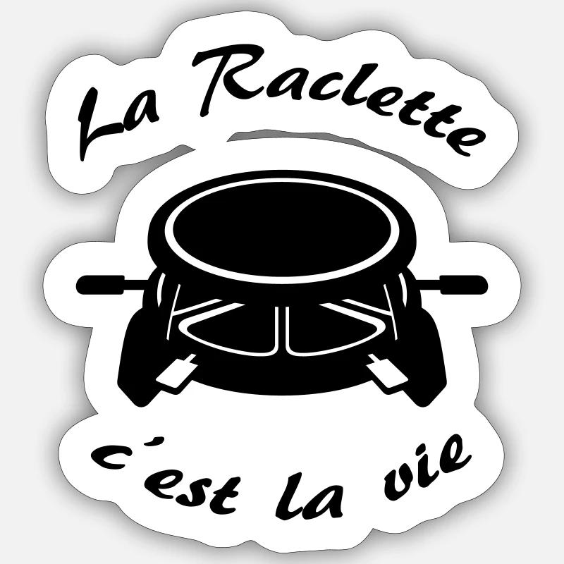 La Raclette c'est la vie ! - Sticker taille S (10 x 10 cm) - blanc mat