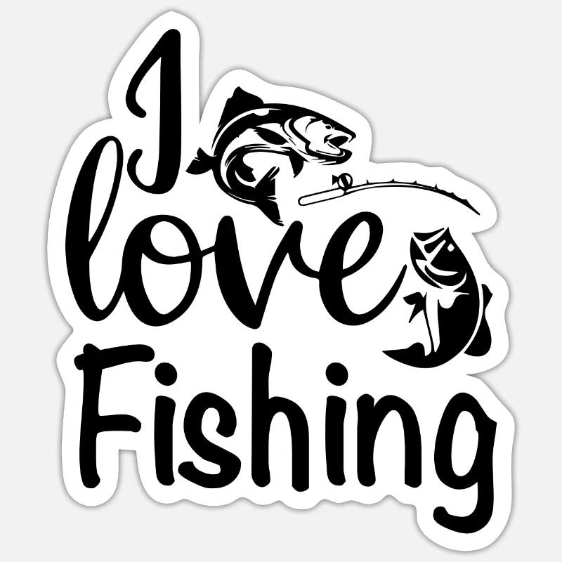 Pêche - Sticker taille S (10 x 10 cm) - blanc mat