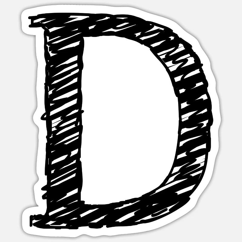 D - Sticker Größe S (10 x 10 cm) - Mattweiß