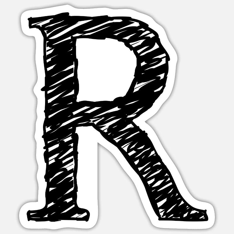 R - Sticker taille S (10 x 10 cm) - blanc mat