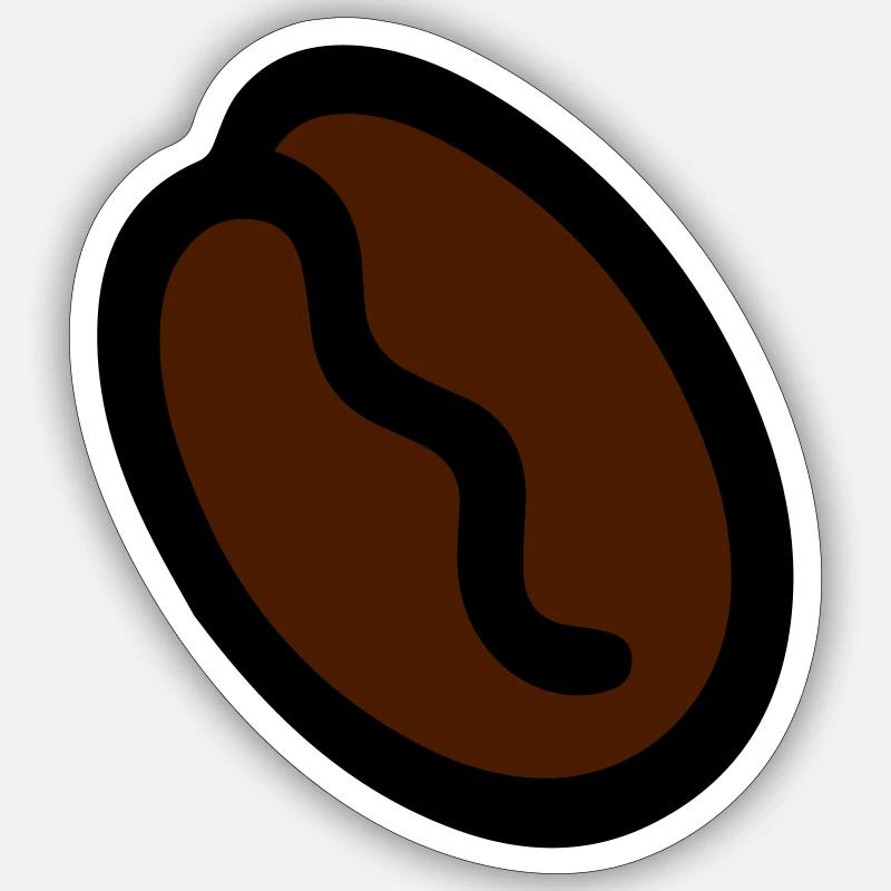 Kaffeebohne Kaffee coffee bean - Sticker Größe S (10 x 10 cm) - Mattweiß