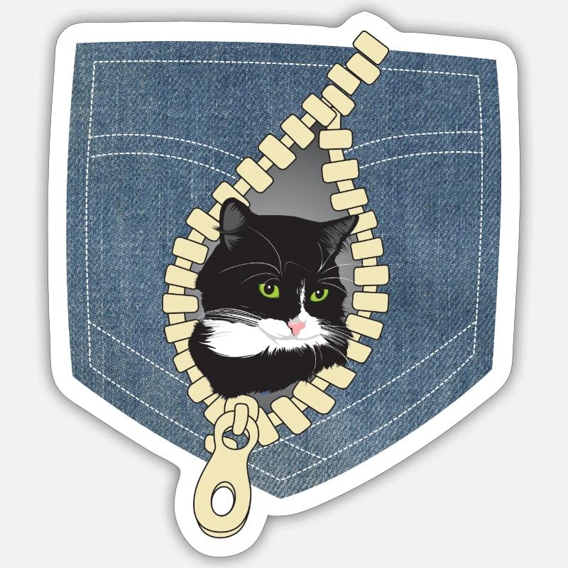 Chat Chats - Sticker taille S (10 x 10 cm) - blanc mat