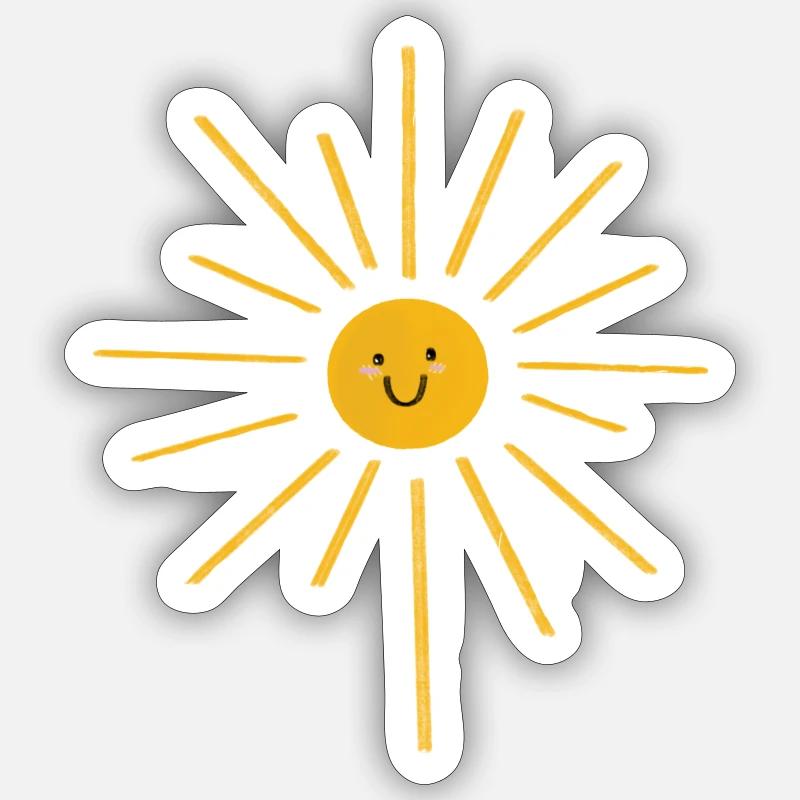 Sunny - Sticker Größe S (10 x 10 cm) - Mattweiß