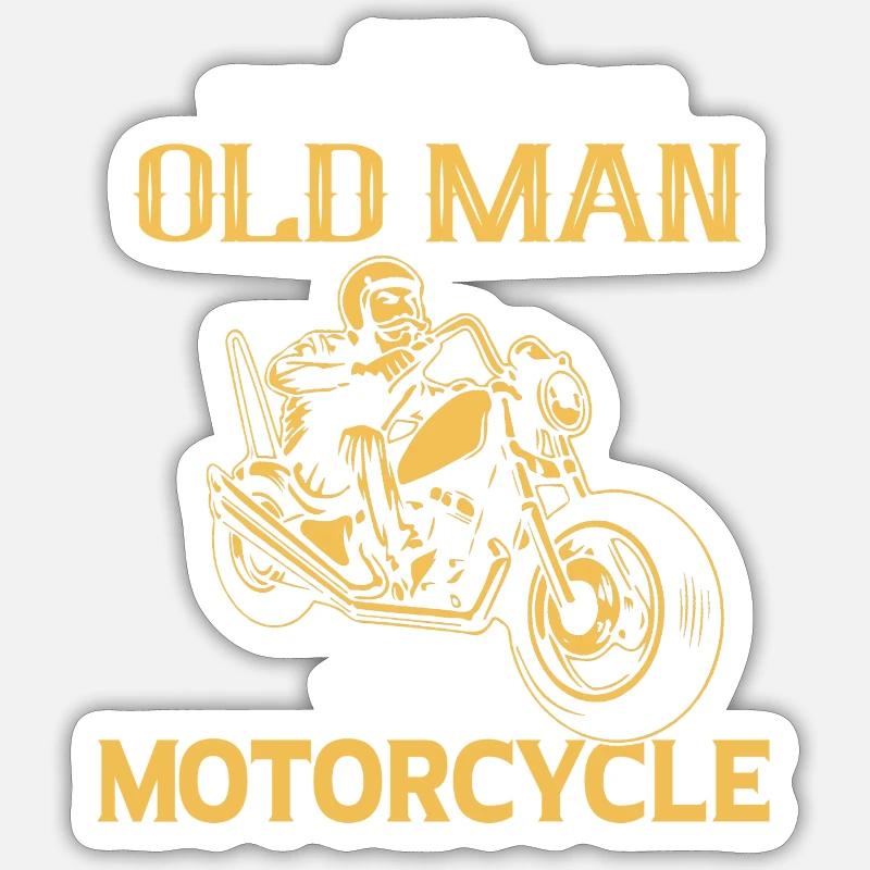 Never Underestimate An Old Man With A Motorcycle - Sticker Größe S (10 x 10 cm) - Mattweiß