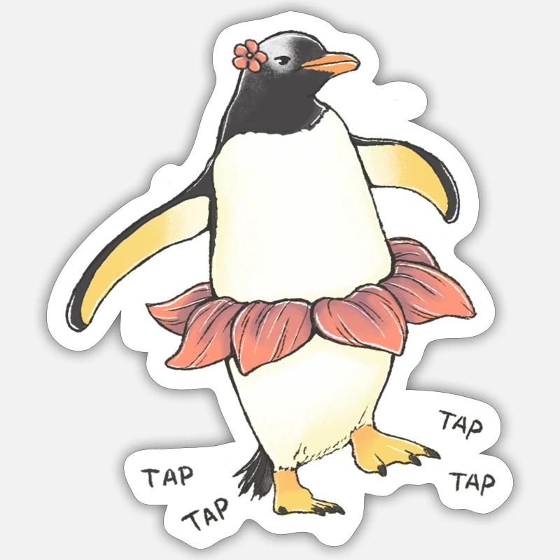 Pinguin-Tanz - Sticker Größe S (10 x 10 cm) - Mattweiß
