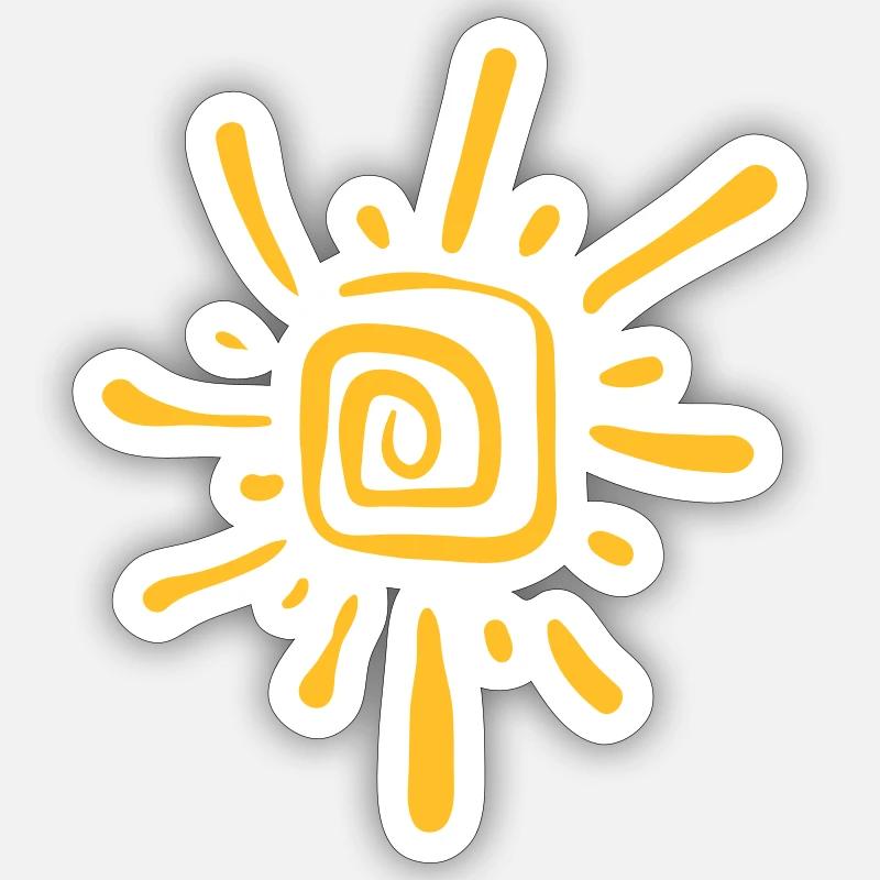 Sun - Sticker taille S (10 x 10 cm) - blanc mat
