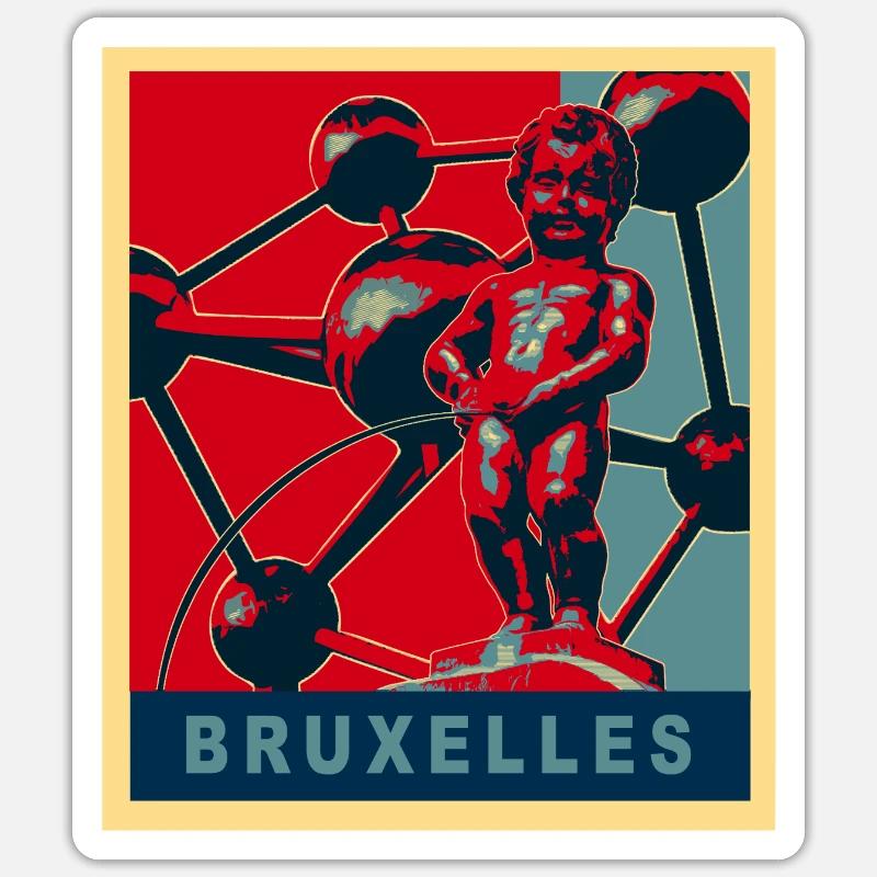 Brussels - Sticker size S (10 x 10 cm) - white matte