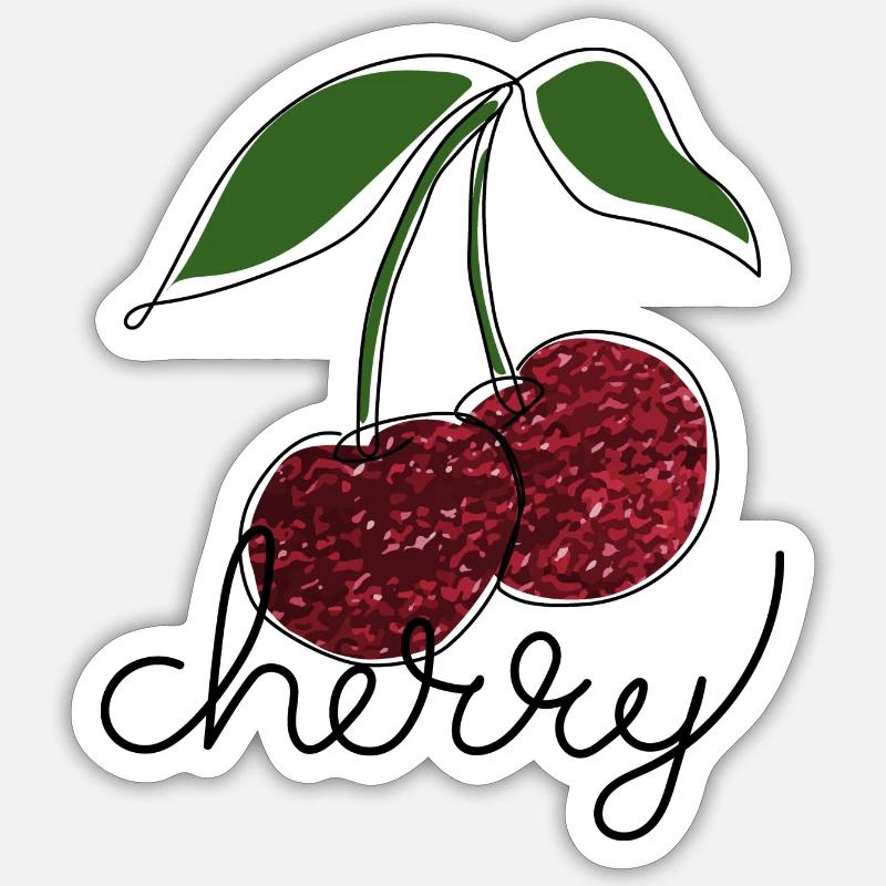 Cherry - Sticker size S (10 x 10 cm) - white matte