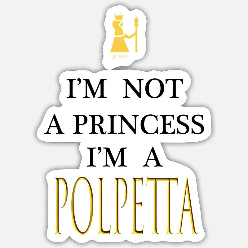 I'M A POLPETTA - Sticker formato S (10 x 10 cm) - bianco opaco
