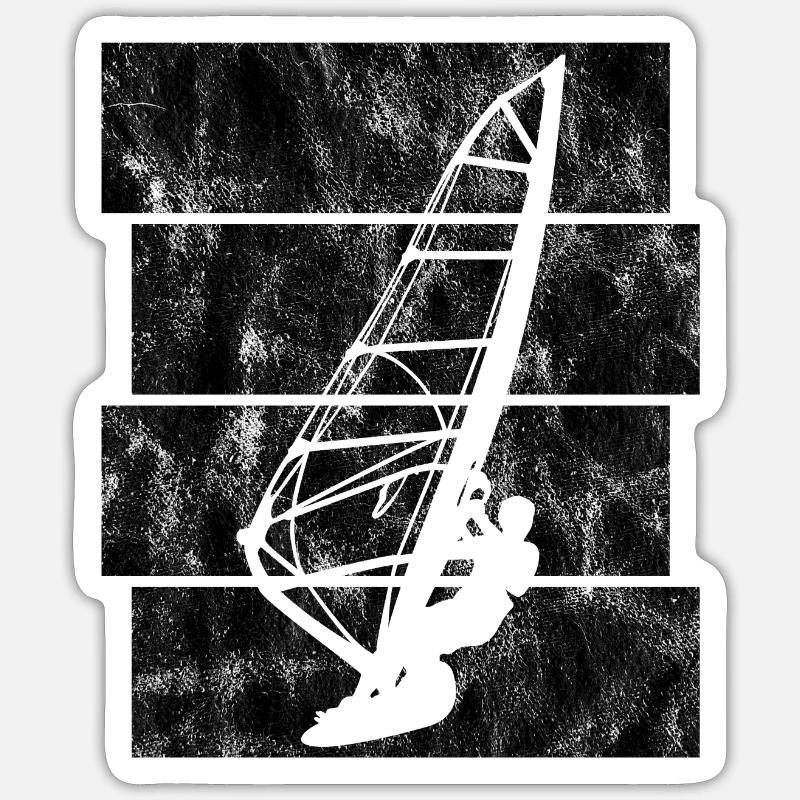Windsurfing Windsurfer Retro Windsurfing Surfing - Sticker size S (10 x 10 cm) - white matte