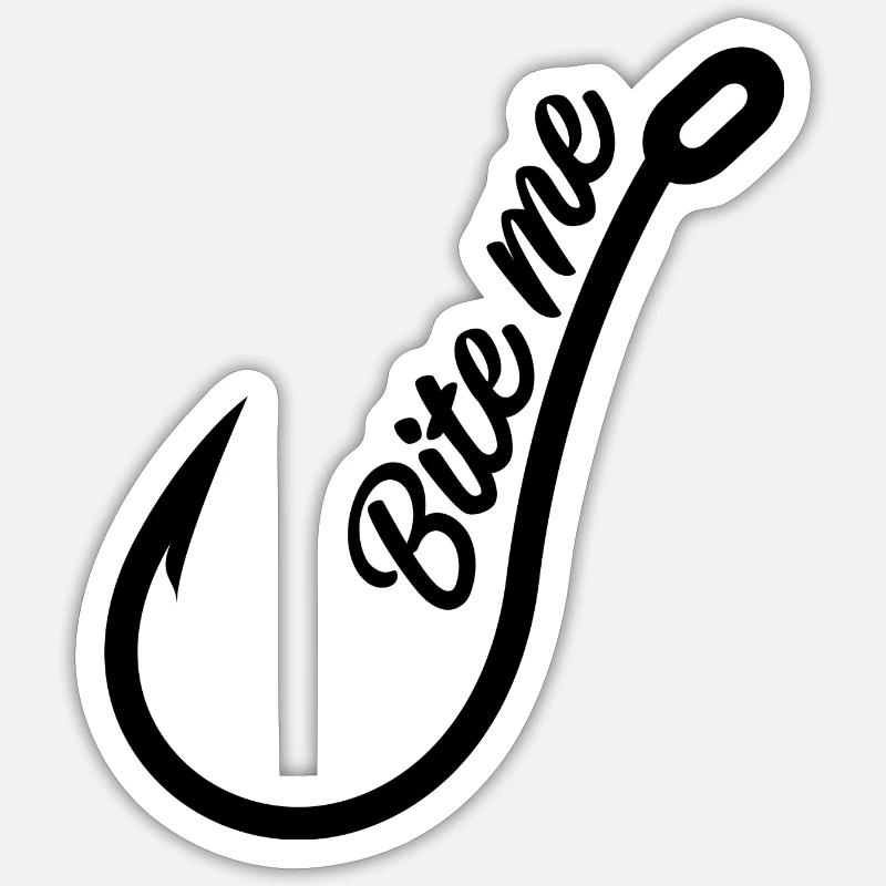 Pêche Me - Sticker taille S (10 x 10 cm) - blanc mat