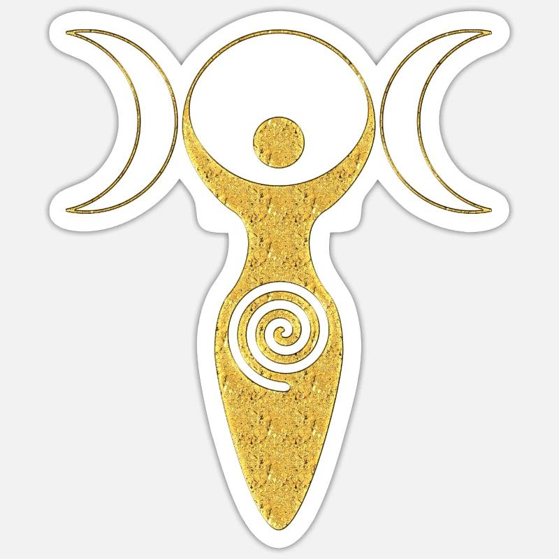 Triple Déesses Lune Mère de la Terre 3 - Sticker taille S (10 x 10 cm) - blanc mat