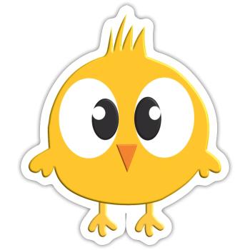 Enfants poussins - Sticker taille S (10 x 10 cm) - blanc mat - Devant