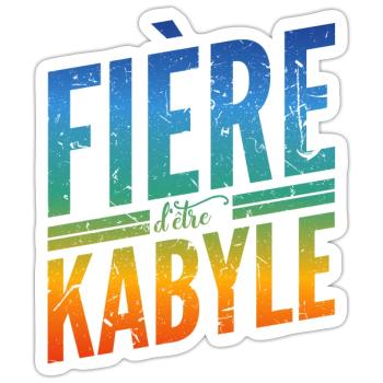 Fière d'être Kabyle - Sticker taille S (10 x 10 cm) - blanc mat - Devant