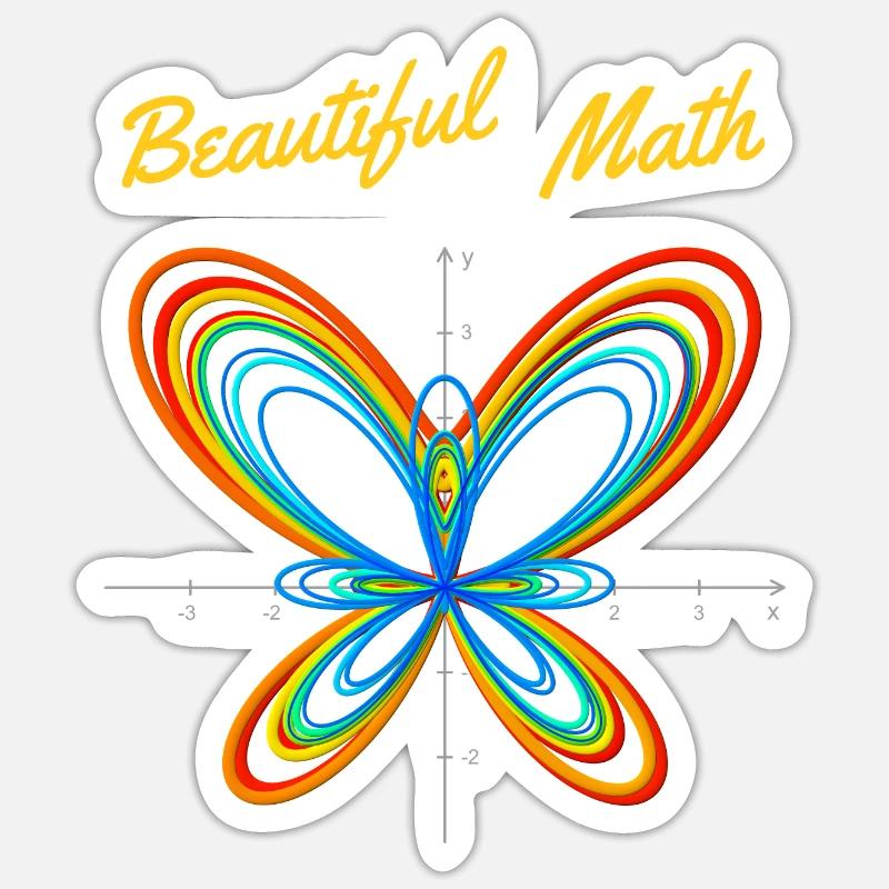 Butterfly Function - Beautiful Math - Sticker size S (10 x 10 cm) - white matte