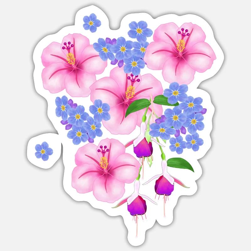 Fleurs, fleurs Sticker taille S (10 x 10 cm)
