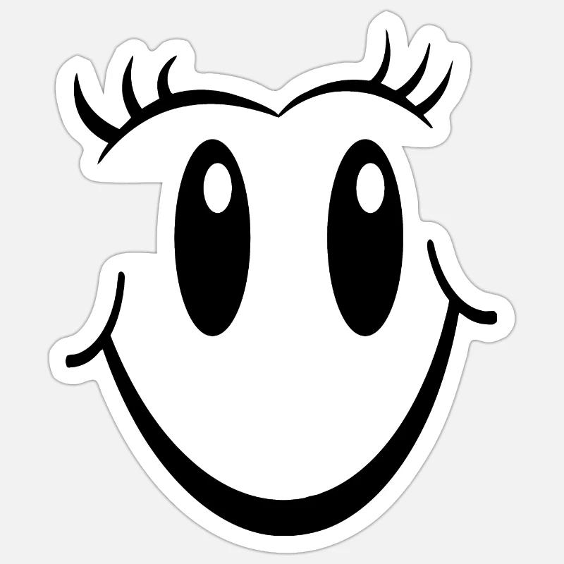 Super Smile - Sticker taille S (10 x 10 cm) - blanc mat