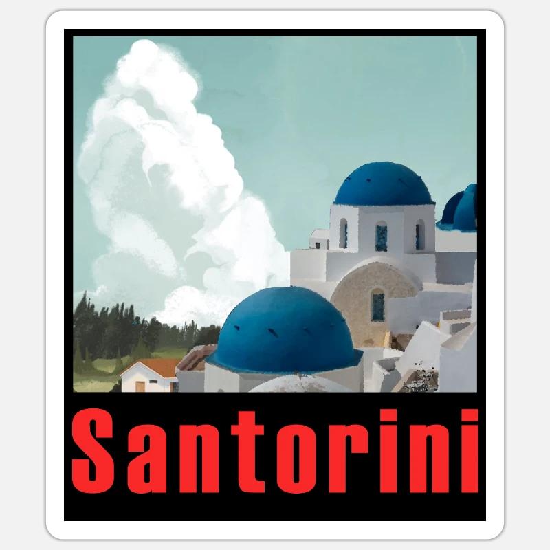 Santorini - Sticker size S (10 x 10 cm) - white matte