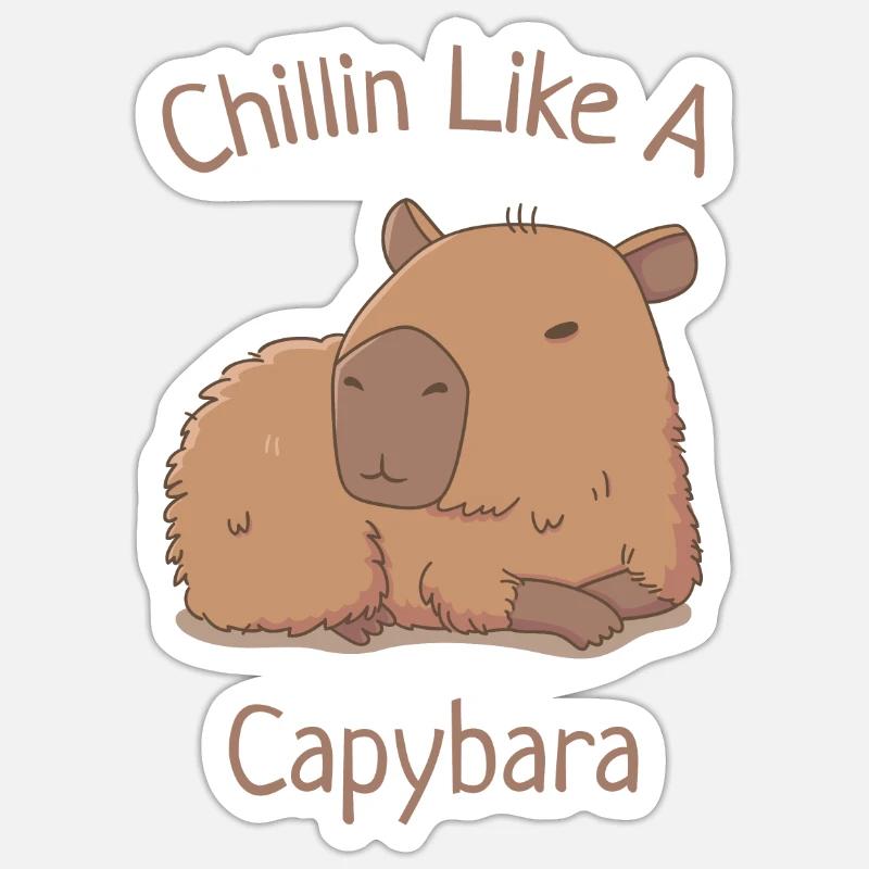 Chillin wie ein Capybara Sticker Größe S (10 x 10 cm)