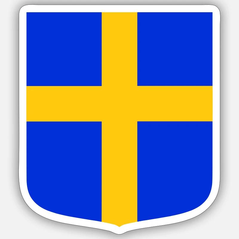 Shield flag Sweden Sticker size S (10 x 10 cm)