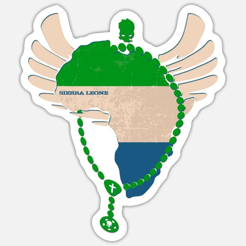 Sierra Leone - Sticker Größe S (10 x 10 cm) - Mattweiß