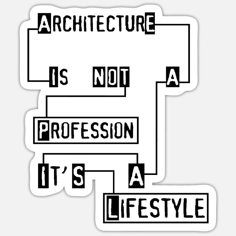 architecte - Sticker taille S (10 x 10 cm) - blanc mat