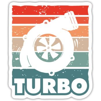 Car Turbo Tuning Ladedruck Blow-off Turbolader - Sticker Größe S (10 x 10 cm) - Mattweiß - Vorne