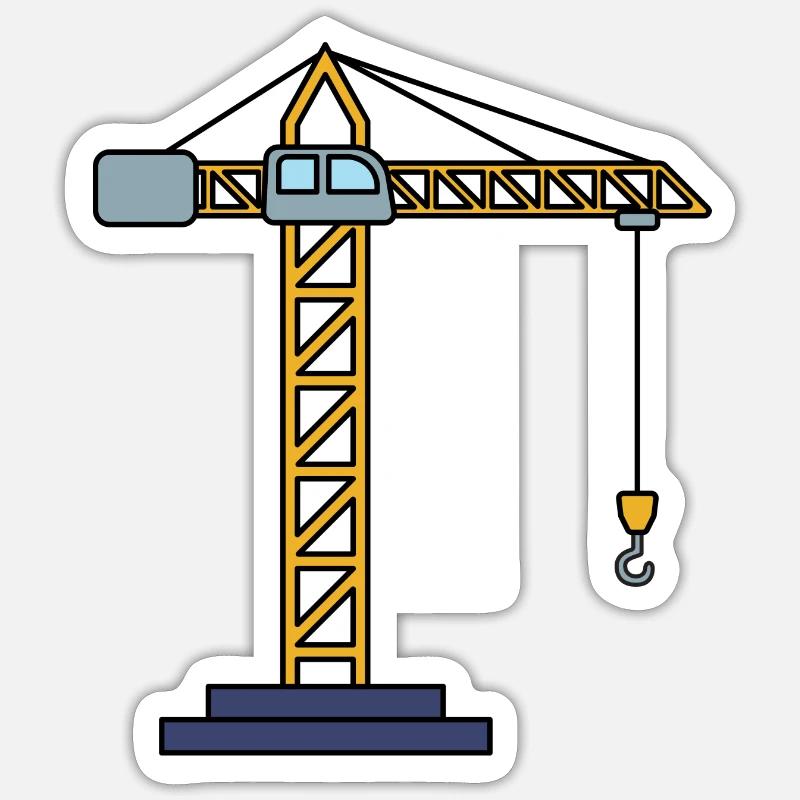 Grue - Sticker taille S (10 x 10 cm) - blanc mat