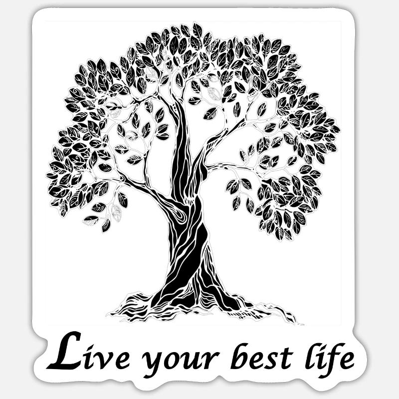 Schwarzer Baum Sticker Größe S (10 x 10 cm)