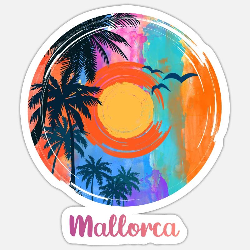 Ich liebe Mallorca - Sticker Größe S (10 x 10 cm) - Mattweiß