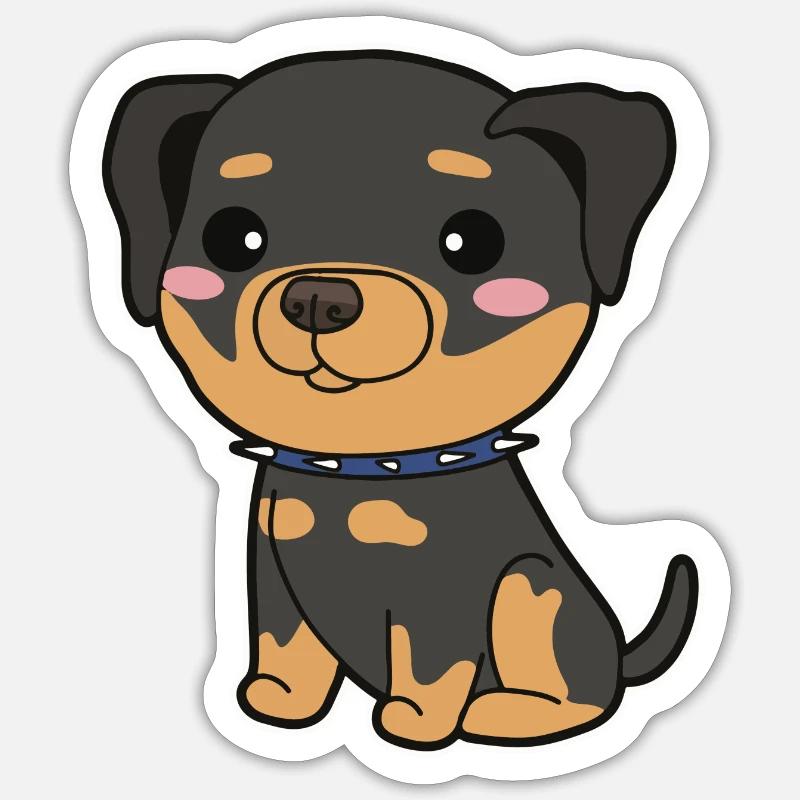 M. Rottweiler - Sticker taille S (10 x 10 cm) - blanc mat
