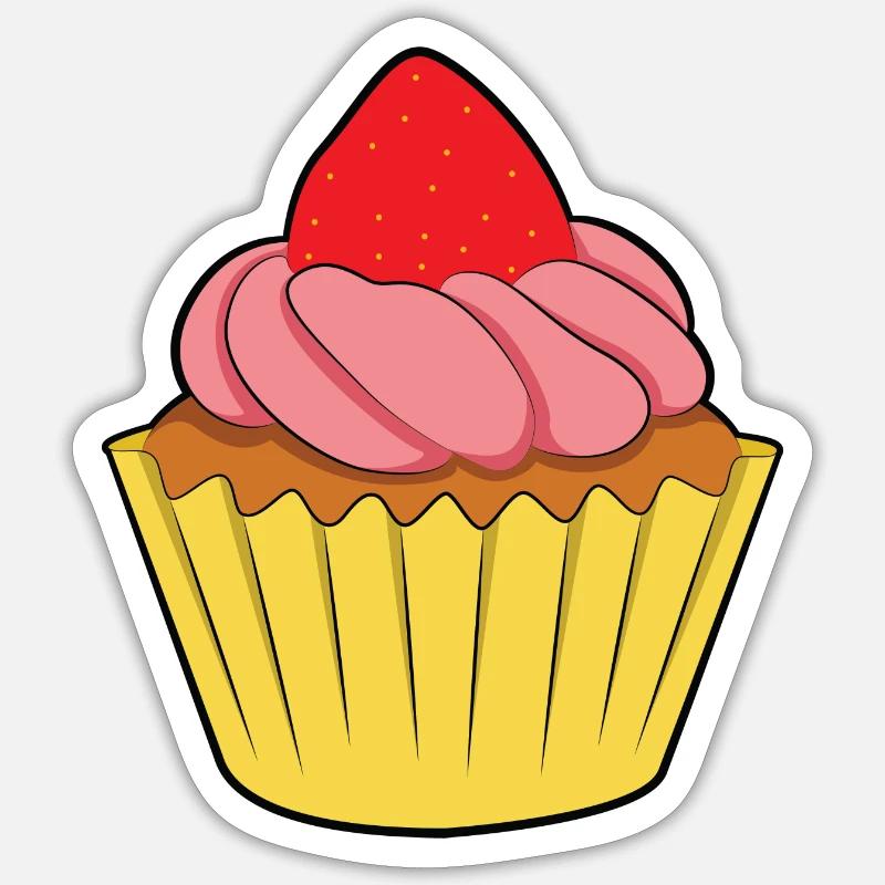 Cupcake - Sticker Größe S (10 x 10 cm) - Mattweiß