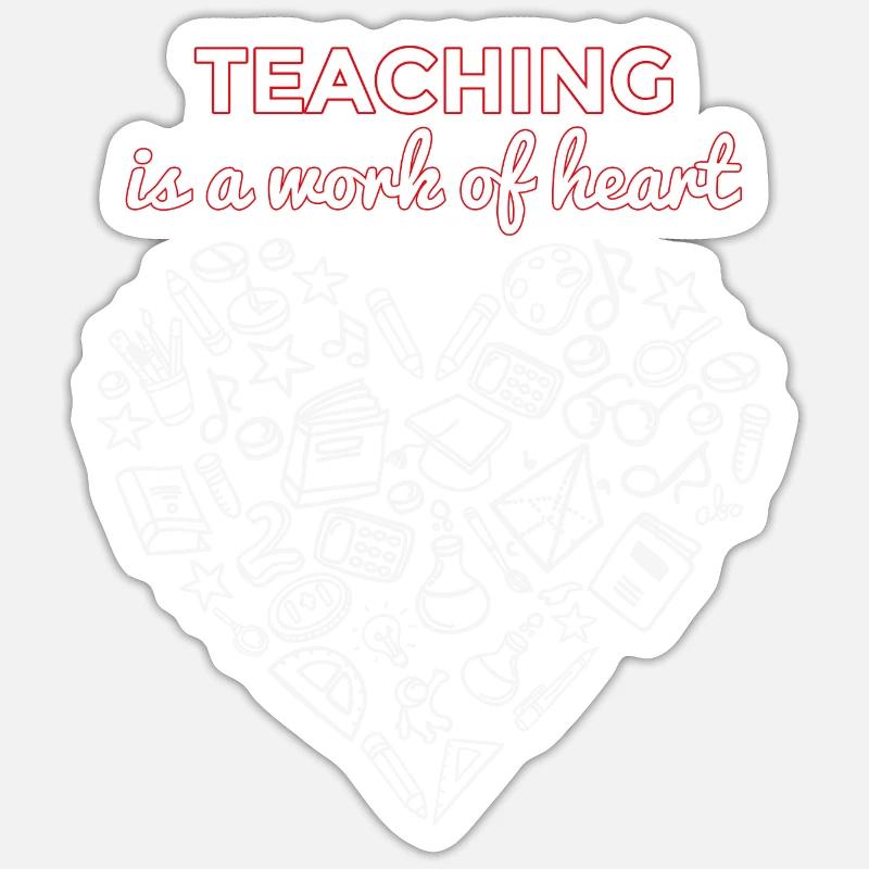 Lehrer Geschenkidee Herz Lehrerin Geschenk - Sticker Größe S (10 x 10 cm) - Mattweiß