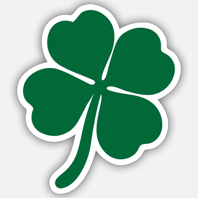 four-leaf clover four-leaf luck - Sticker size S (10 x 10 cm) - white matte