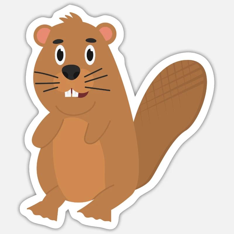 Castors - Sticker taille S (10 x 10 cm) - blanc mat