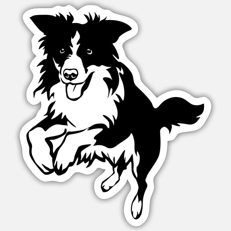 Border Collie - Sticker Größe S (10 x 10 cm) - Mattweiß
