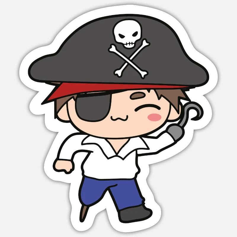 Pirate - Sticker size S (10 x 10 cm) - white matte