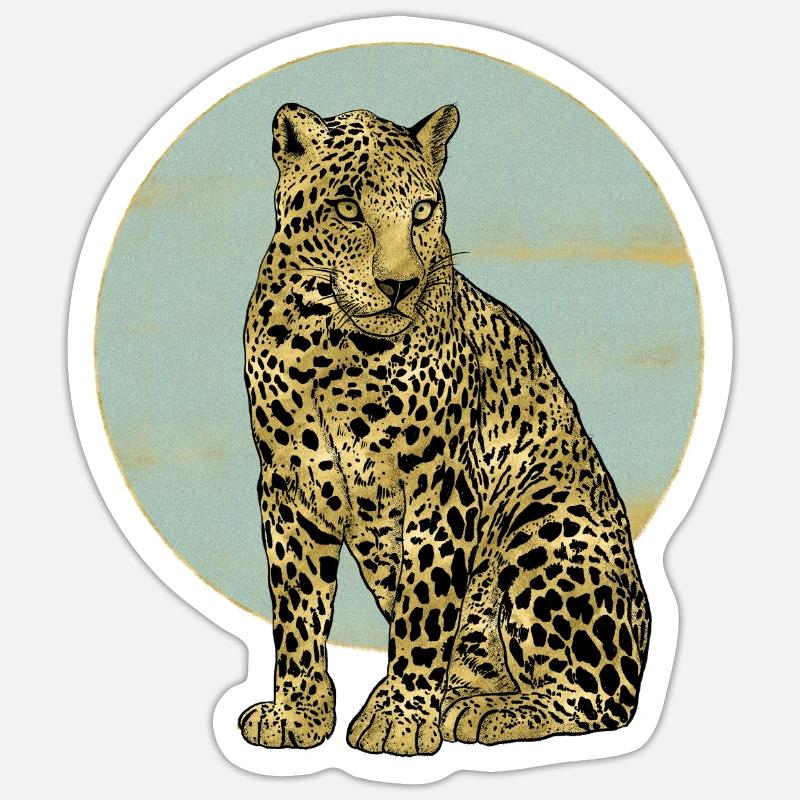 Leopard - Sticker Größe S (10 x 10 cm) - Mattweiß