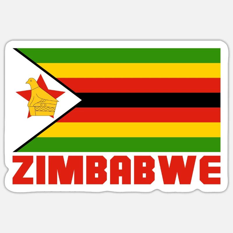 Zimbabwe - Sticker taille S (10 x 10 cm) - blanc mat