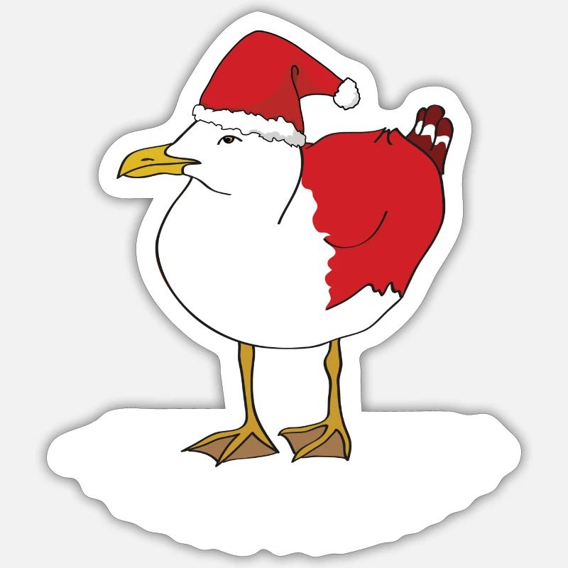 MoinNachten Möwe - Sticker Größe S (10 x 10 cm) - Mattweiß